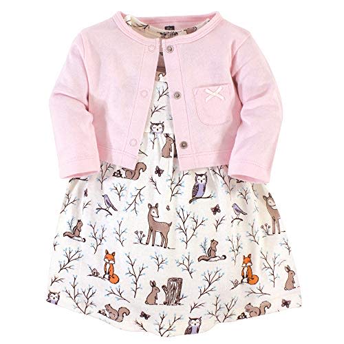 Hudson Baby Baby Girls' Cotton Dress and Cardigan Set