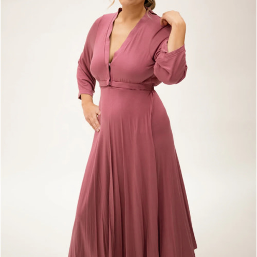Lila Labor & Postpartum Gown in Dusty Rose