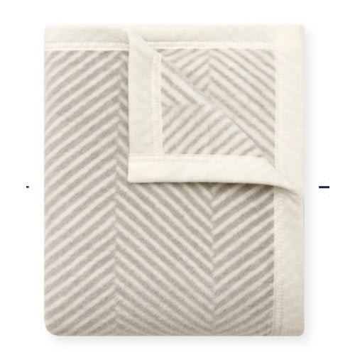 Harborview Herringbone Light Grey Blanket