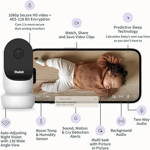 Owlet Cam - Video Baby Monitor - Gen 2 White