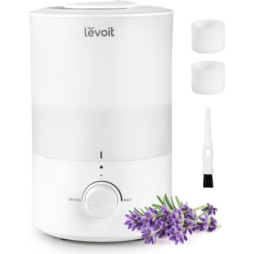 LEVOIT Humidifiers for Bedroom Large Room, 3L Cool Mist Top Fill Oil Diffuser for Baby Nursery and Plants, 360 Degree Nozzle, Quiet Rapid Ultrasonic Humidification for Home Whole House, White