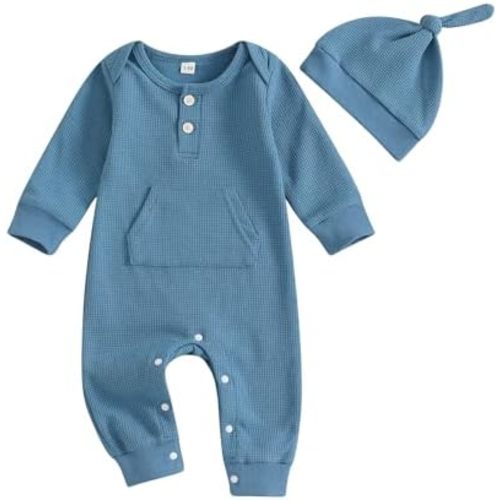 Kuriozud Newborn Infant Unisex Baby Boy Girl Clothes Button Romper Jumpsuit Basic One Piece Outfits