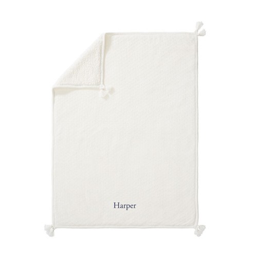 Luxe Cable-Knit Sherpa Baby Blanket