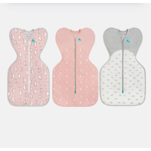 Swaddle Up Starter Bundle | 1.0 | 1.5 TOG | White Cloud Bunnies | Dusty Pink Moon | White Mini Cloud