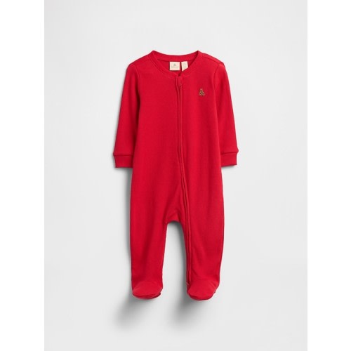 Baby Ribbed Two-Way Zip One-Piece