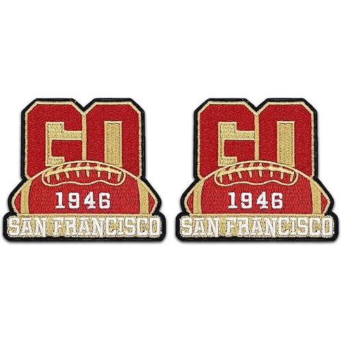2Pcs Applique Art Crafts for Football Fan DIY Clothing Accessories,Sports Styles Embroidered Patch,DIY Sewing Applique Trim and Embellishments Applique Iron On Patches for San Francisco(B)