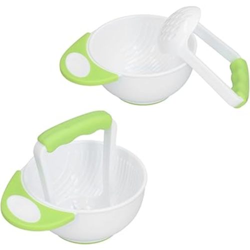 Food Mash Bowl, 2Sets Food Mill Bowl Food Masher Complementary Food Bowl Food Grinding Bowl with Grinding Rod for Vegetable Fruit Puree