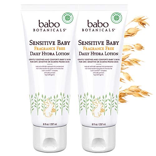 BABO Botanicals Sensitive Baby Daily Hydra Lotion with Shea Butter, Chamomile and Calendula, Fragrance-Free