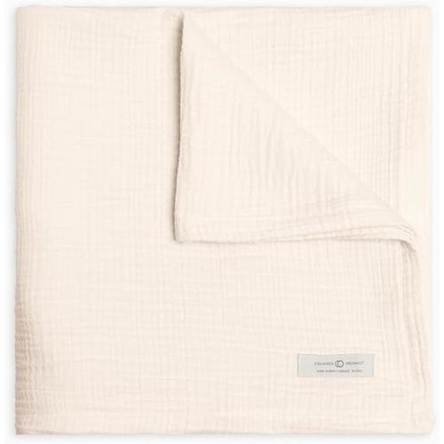 Colored Organics Baby Organic Cotton Swaddle - Infant Receiving Blanket - Ivory Muslin