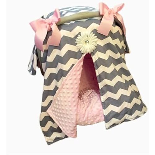 Carseat Canopy Nursing Cover Up with Opening Newborn Baby Girls Soft Safety Car Canopy Seat Nursing Cover Multi-use Blanket
