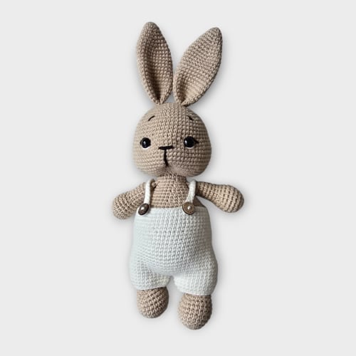 Flamingo Baby Crocheted Suspender Bunny
