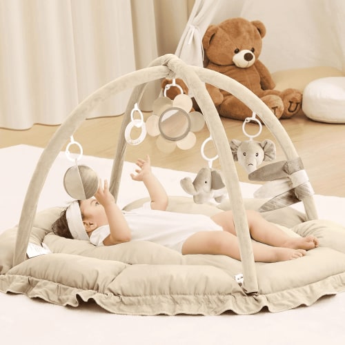 5 in 1 Baby Play Gym Mat (Khaki)