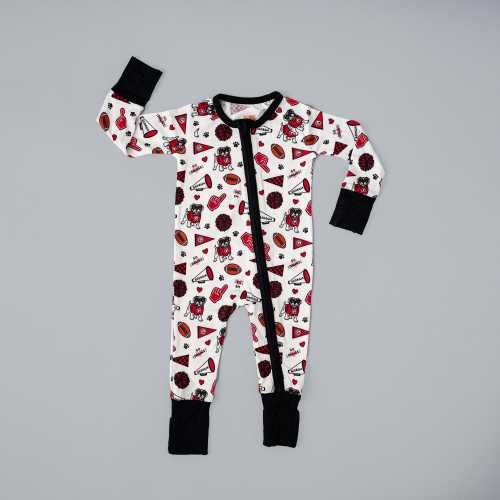 Georgia Football Zip Up Baby Pajamas