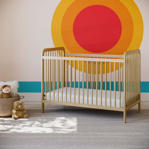 Storkcraft Pasadena 3-in-1 Convertible Baby Crib – GREENGUARD Gold Certified, 100% Solid Wood, Fits Standard Crib Mattress, Converts to Toddler Bed and Daybed, 4 Mattress Heights, Driftwood