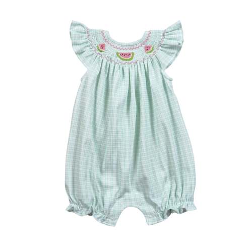 WAT-430 WATERMELON HAND SMOCKED PIMA BUBBLE