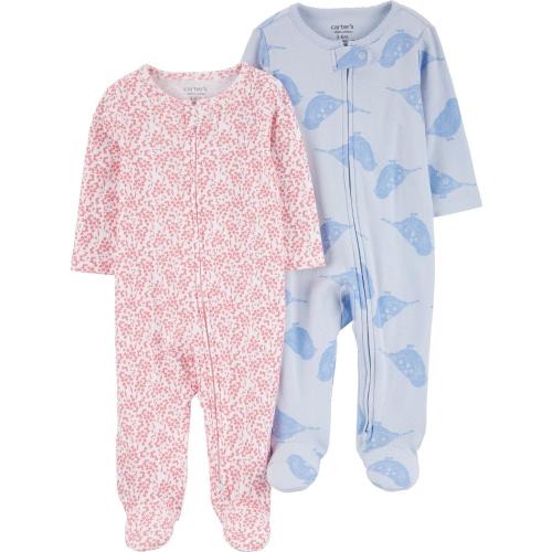 Carter's Child of Mine Baby Girl Sleep n' Play, 2-Pack, Sizes Preemie-6/9 Months