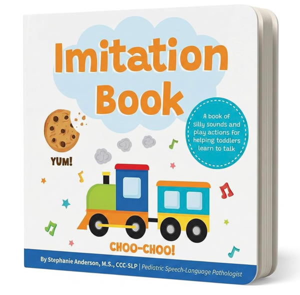 Imitation Book: Interactive & Fun Learn to Talk Board Book For Toddlers Ages 0-4, Written by a Speech Therapist