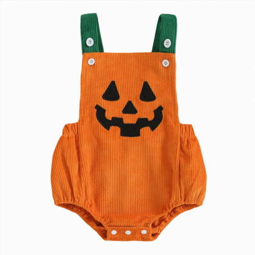 mgoYE My First Halloween Baby Boy Girl Outfit Newborn Pumpkin Patch Bubble Romper Infant Jumpsuit Halloween Clothes(Orange,0-3 Months)