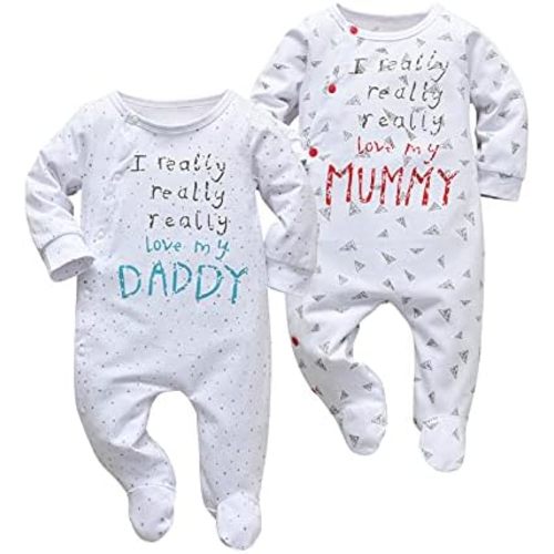KuKitty Baby Boys Girls Romper Letter Print Jumpsuit