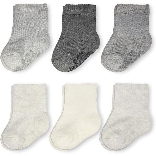 Fruit of the Loom All Weather Baby & Toddler Socks - Cotton Crew Socks with Grips for Boys, Girls and Unisex