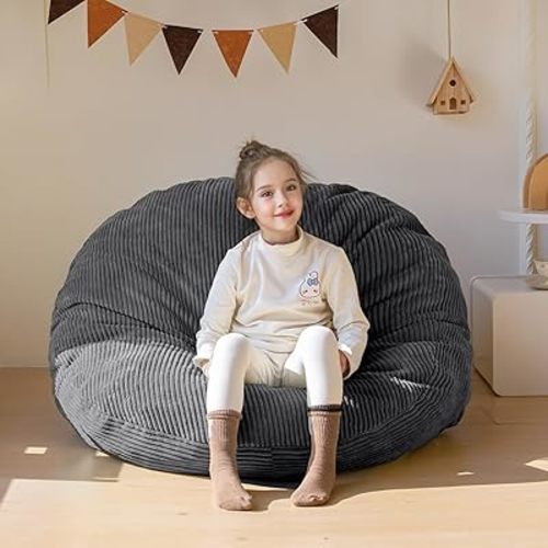 MAXYOYO 3 in 1 Kids Bean Bag Chair Bed, Convertible Chair Folds from Bean Bag to Lounger, Child Floor Sofa for Gaming, Reading, Floor Mattress with High-Density Foam Filling