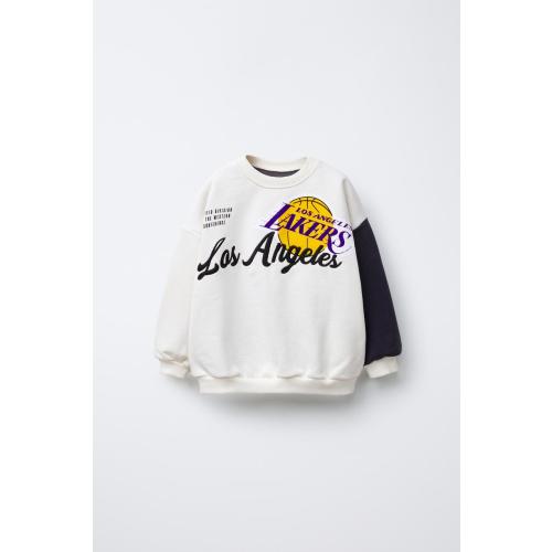 LOS ANGELES LAKERS NBA © SWEATSHIRT - Ecru / Navy | ZARA United States