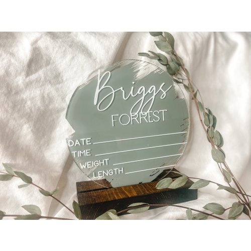 Acrylic Birth Announcement Sign| Newborn Birth Announcement Sign | Birth Hospital Sign | Birth Stat Sign