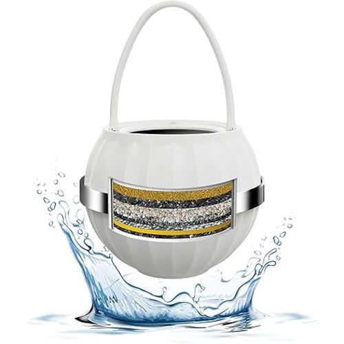 Kinder Filter Bath Filter for Tub 2500 Gallons of Filtration 8 Bathtub Water Filter for Hard Water Soften, Bath Health, BPA Free and Easy Install for All Tubs