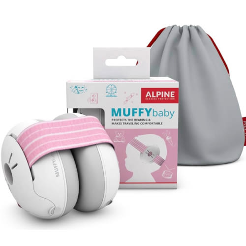 Alpine Muffy Baby Ear Protection for Babies and Toddlers up to 36 Months - CE & ANSI Certified - Noise Reduction Earmuffs - Comfortable Baby Headphones Against Hearing Damage & Improves Sleep - Pink