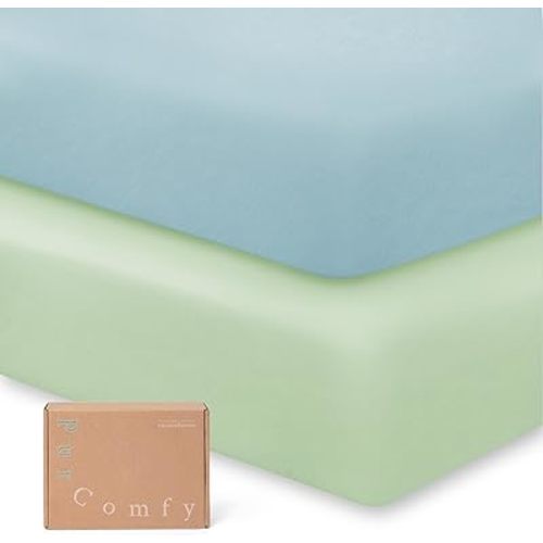 Supersoft Crib Sheets for Boys Girls, Premium Bamboo Viscose Buttery Soft Crib Mattress Fitted Sheet, Stretchy Knit Baby Sheet, Silky Comfort Baby Bed Sheets 28x52x9 Extra Deep Pocket
