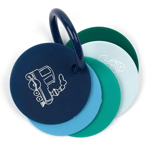 Bella Tunno Teething Flashcards - Soft & Easy Grip Baby Teether and Baby Teething Toys to Help Soothe Gums & Promote Learning Non-Toxic, BPA Free Silicone Teether, Born to Ride