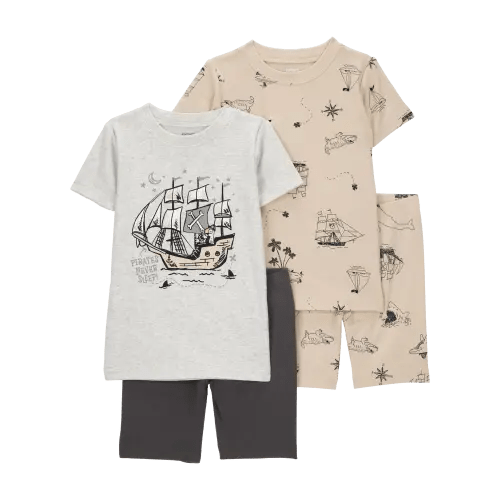 Baby Pirate Print Snug Fit Cotton 4-Piece Pajamas - Carter's | Carter's