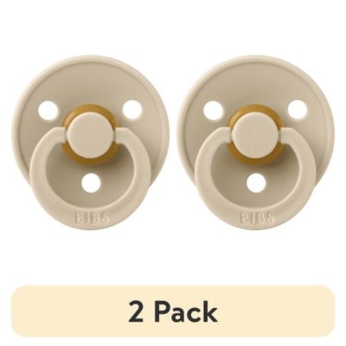 (2 pack) BIBS Colour, Natural Rubber Latex Pacifier Size 1, 0-6 Months, Vanilla, Gender-Neutral, 1 Count
