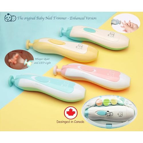 Royal Angels Baby Nail Trimmer 21 in 1, Safe Electric Baby Nail Buffer, Extra 13 Replacement Tools, Baby Nail Kit, Baby Nail Clippers, Newborn Toddler Toes and Fingernails, Trim and Polish (WhiteBlue)