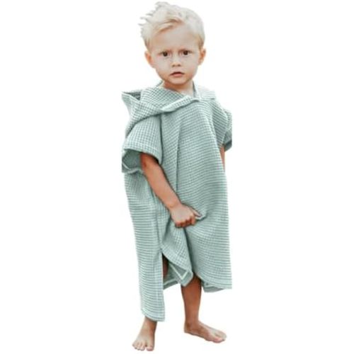 Organic Cotton Baby & Toddler Hooded Towel Poncho - Bath Towels with Hood for Boys & Girls (1-4 Yrs) Unisex Towels.