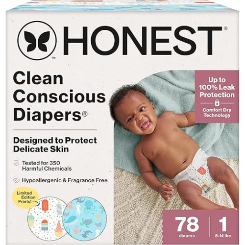 The Honest Company Diapers, Size 1 (8-14 lbs), 78 Count