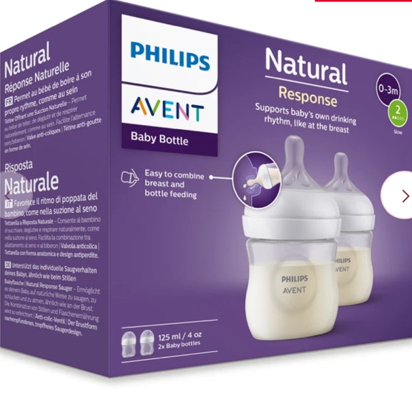 Avent Natural Response Feeding Bottle 125ml 2 Pack