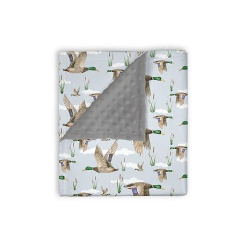 EyMzcod Mink Baby Boys Blanket Mallard Duck Hunting, Wild Lake Bird Animal Hunter Reed Soft Plush Double Layer Dotted Backing Receiving Swaddle, Newborn Infant Toddler Nursery Crib Bedding 30 x 40
