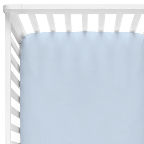 Solid Baby Blue Bamboo Crib Sheet