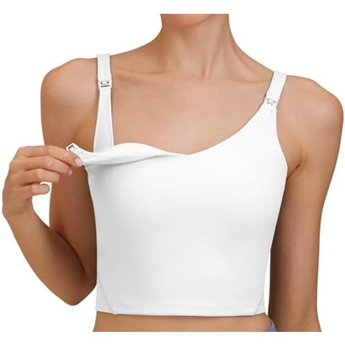 Nursing Tank Tops for Breastfeeding Nursing Sports Bras U Back Sleeveless Tank Top Workout Fitness Maternity Bra