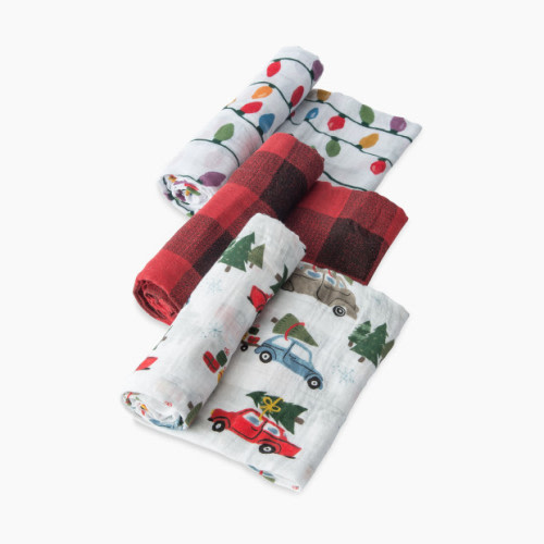 Little Unicorn Cotton Muslin Holiday Swaddle Blanket (3 Pack) - Holiday Haul