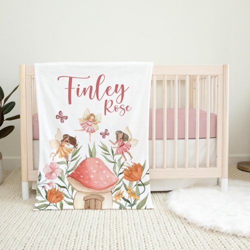 Fairy Garden Nursery Baby Blanket, Fairy Floral Baby Blanket, Fairy Baby Blanket, Fairy Nursery Theme, New Baby Gift G31