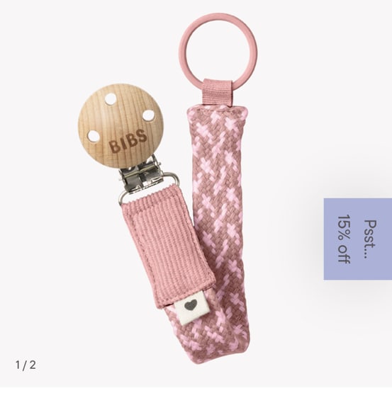 BIBS Pacifier Clip - Dusty Pink/Baby Pink: Stylish & Safe – Bibsworld store US