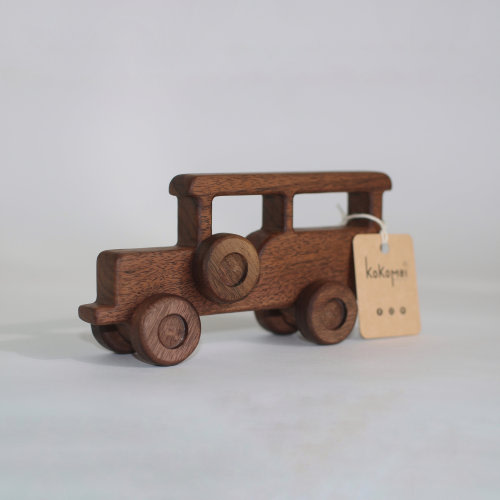 Handcrafted Wooden Jeepney Push Vehicle - Montessori Toy for Kids - Educational and Fun Filipino Cultural Icon, Gift, Nursery | Made in USA