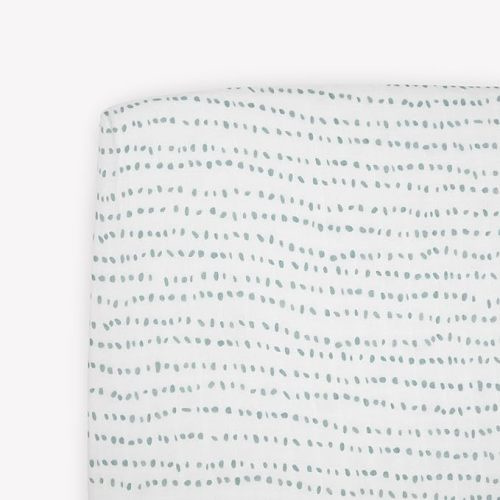 Premium Crib Sheet | Breathable & Super-Soft Muslin Fabric (Stone Stripe)