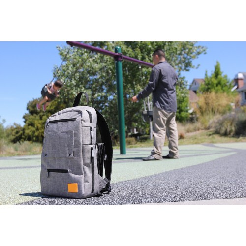 Minimalist Diaper Bag Backpack, Travel Backpack, Work Backpack, Mom & Dad Diaper Bag, Unisex Diaper Bag, Everyday Carry, Heather Grey