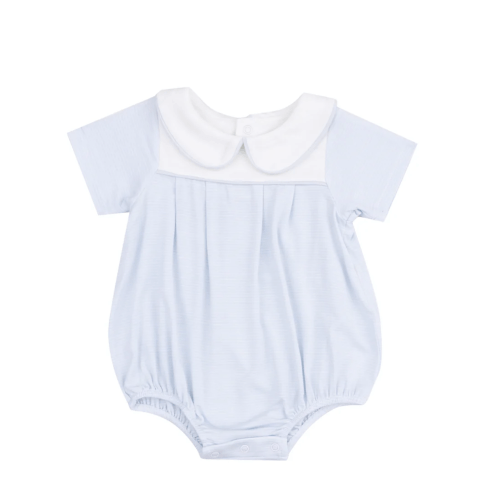 Classic Box Pleat Bubble | Blue Stripe