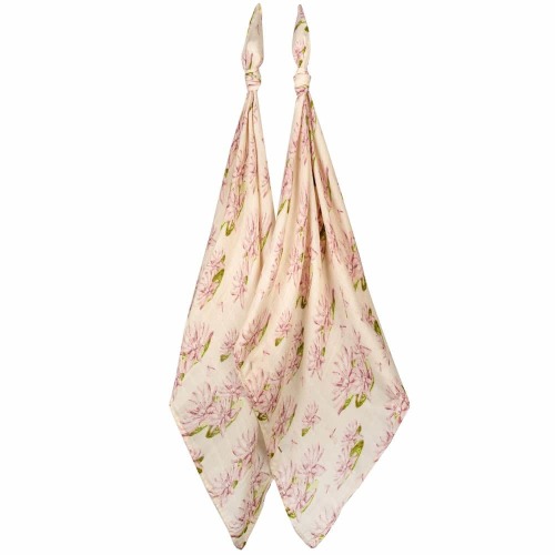 Water Lily Bamboo Muslin Two-Piece Burp Cloth Set
