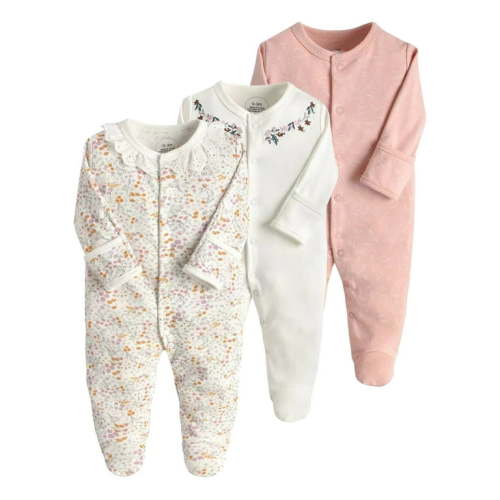 MEZZALL Baby Footie Pajama with Mitten Cuffs, Double Zipper Cotton clothes Sleeper Pjs, Footed Sleep Play