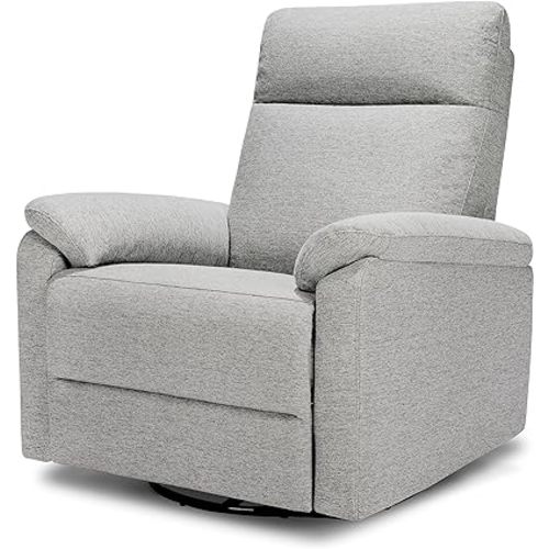 DaVinci Suzy Electronic Swivel Recliner with USB Port in Frost Grey, GREENGUARD Gold & CertiPUR-US® Certified